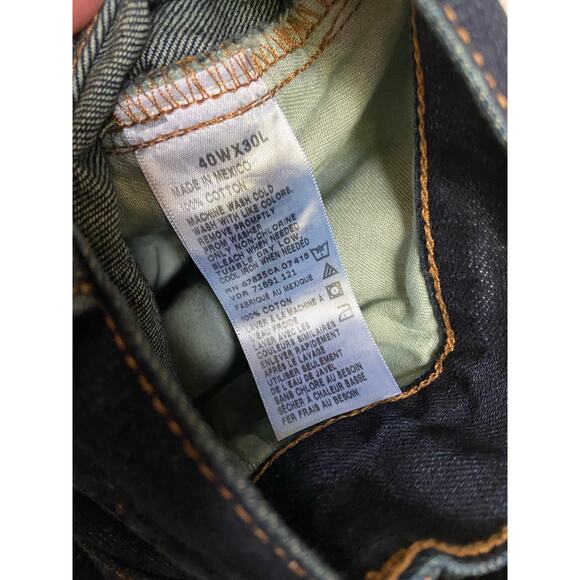 Nautica Mens‎ Jeans Size 40 x 30 Straight Fit Dark Blue Denim Marine Rinse NEW - Picture 8 of 9